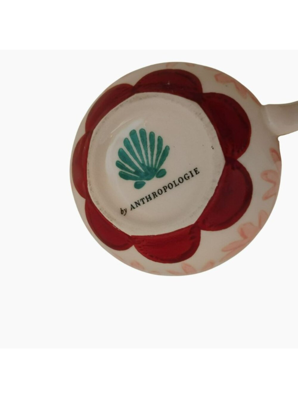 Anthropologie Agata Hand-Painted Teal Pink Palm Tree Stoneware Coffee Mug - Picture 5 of 5